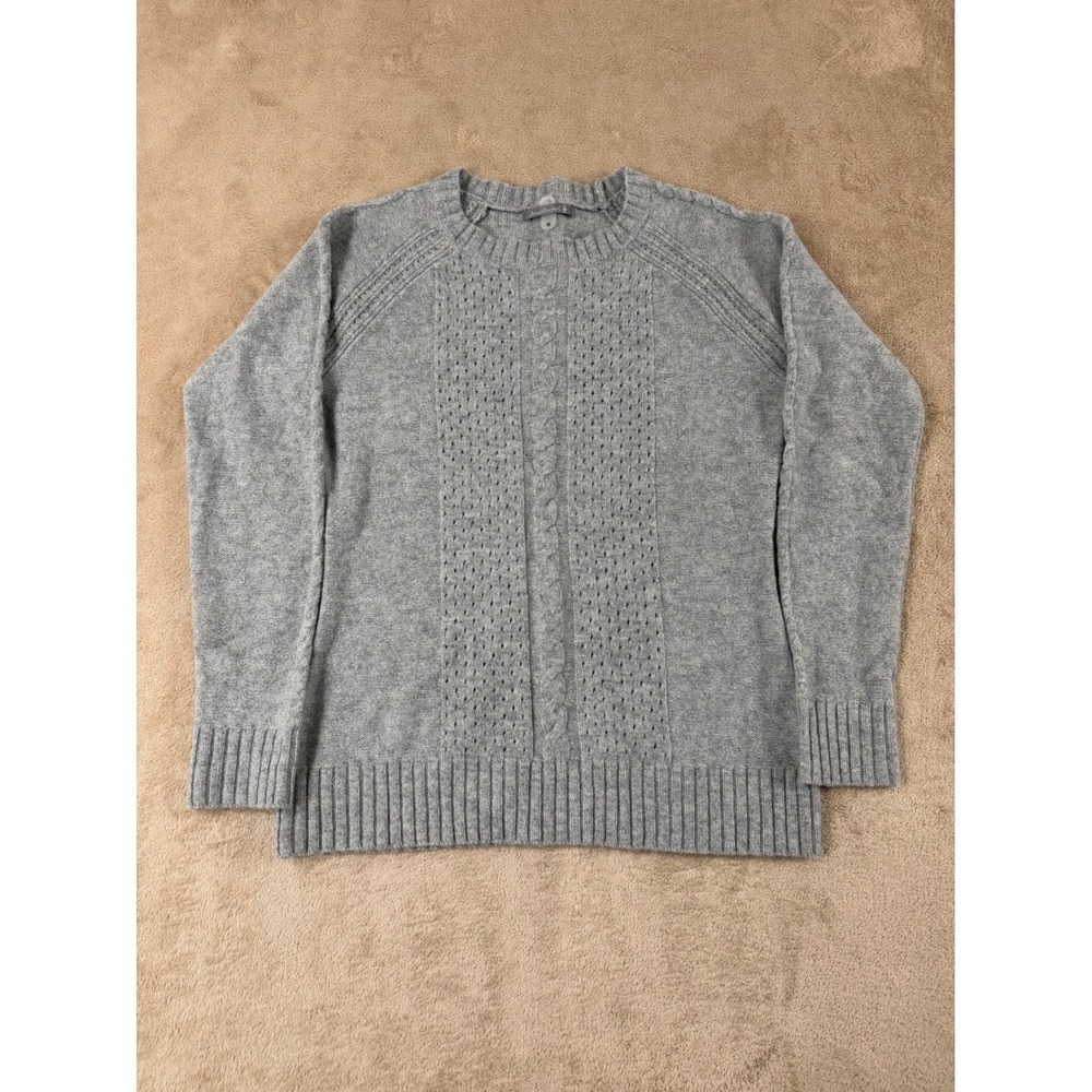 Smartwool Cable Knit Merino Sweater Men's M Gray Wool Blend Sweater‎ EUC